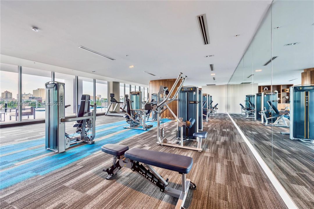 Top of the Line Gym Overlooking the Pool & Middle River