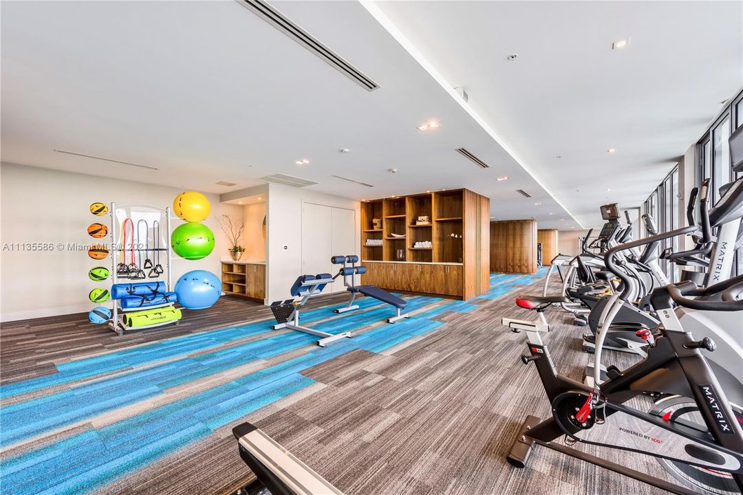 Top of the Line Gym Overlooking the Pool & Middle River