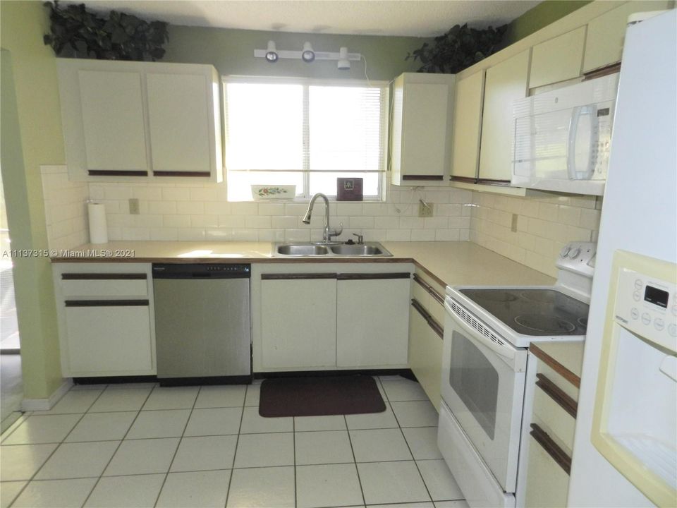 Kitchen with view out to lake