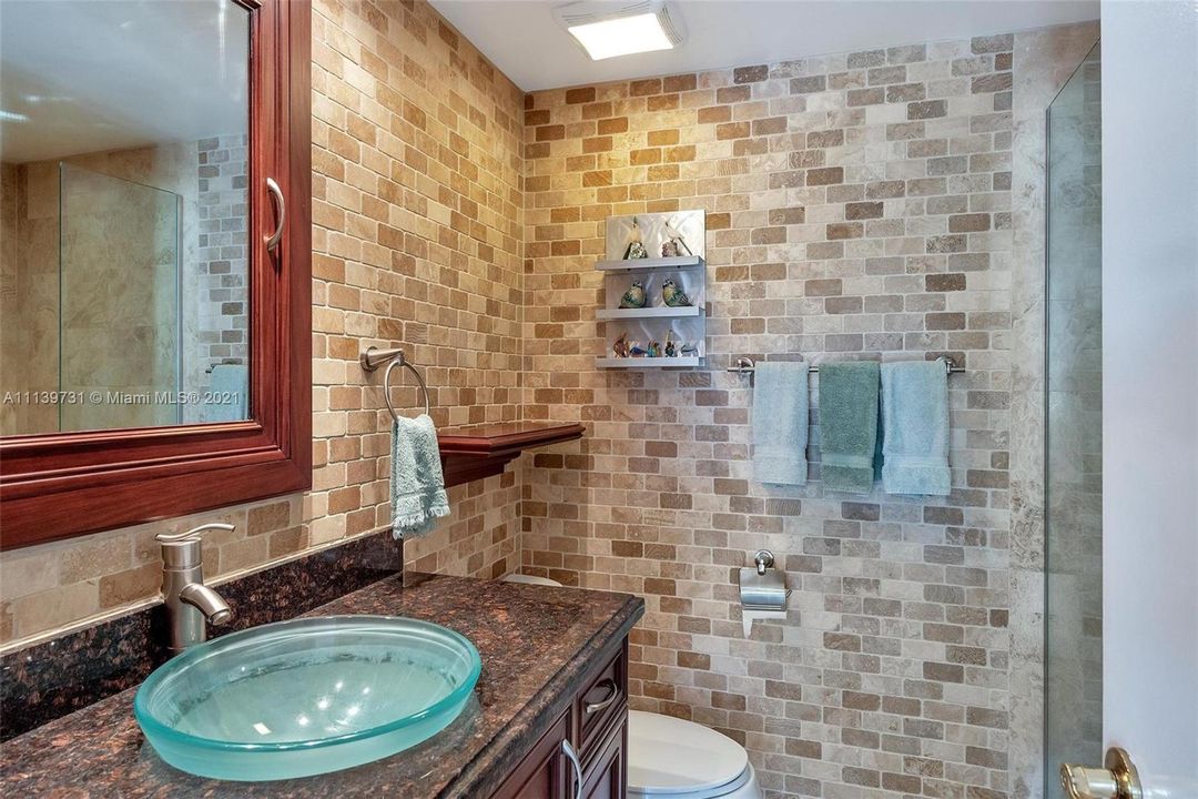 Updated bathroom with shower