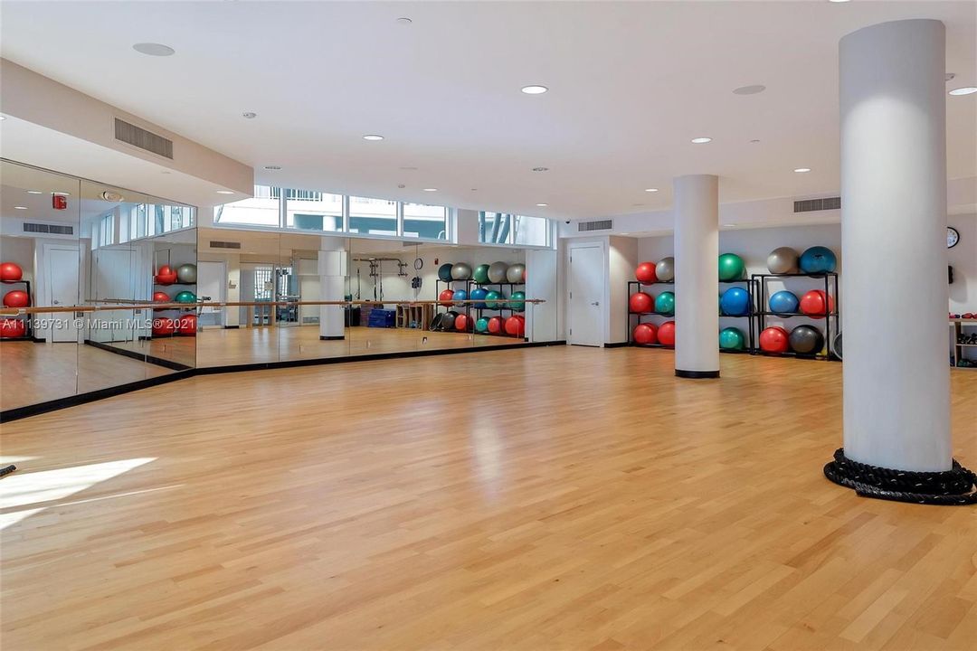 Separate exercise room adjacent to gym