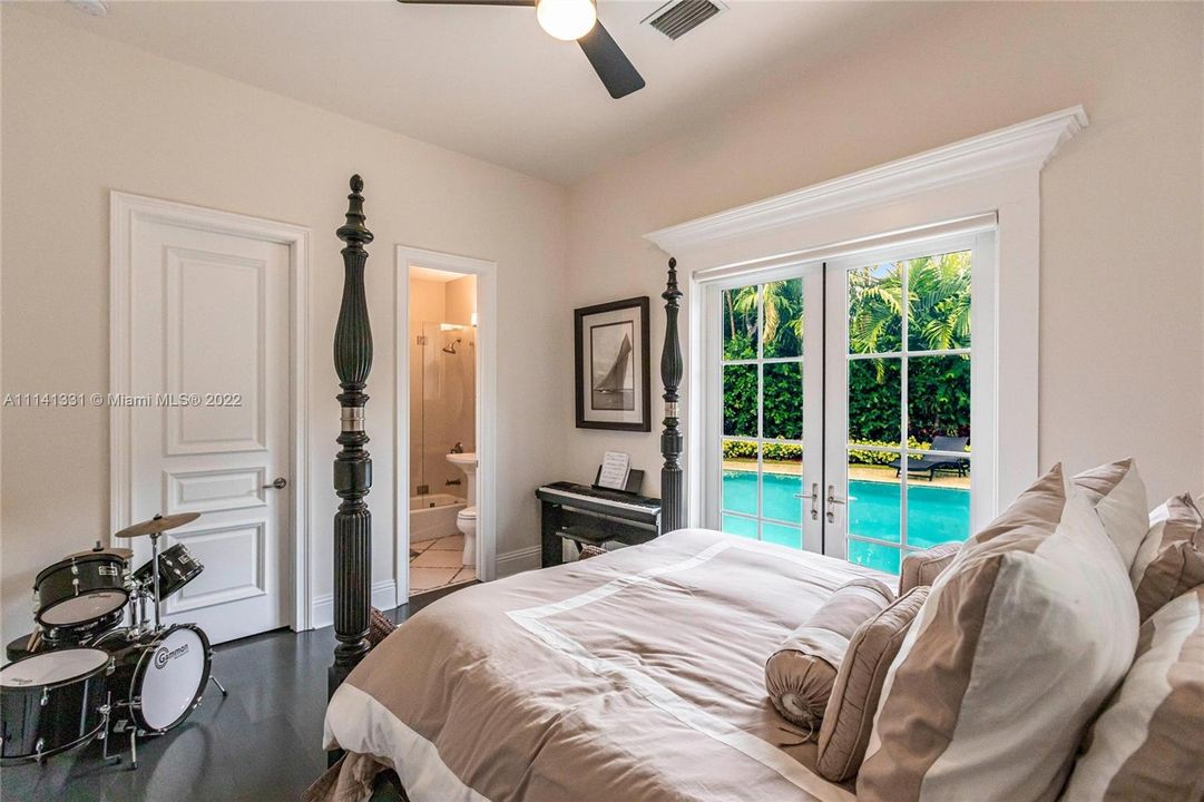 Guest Room with French doors to the pool