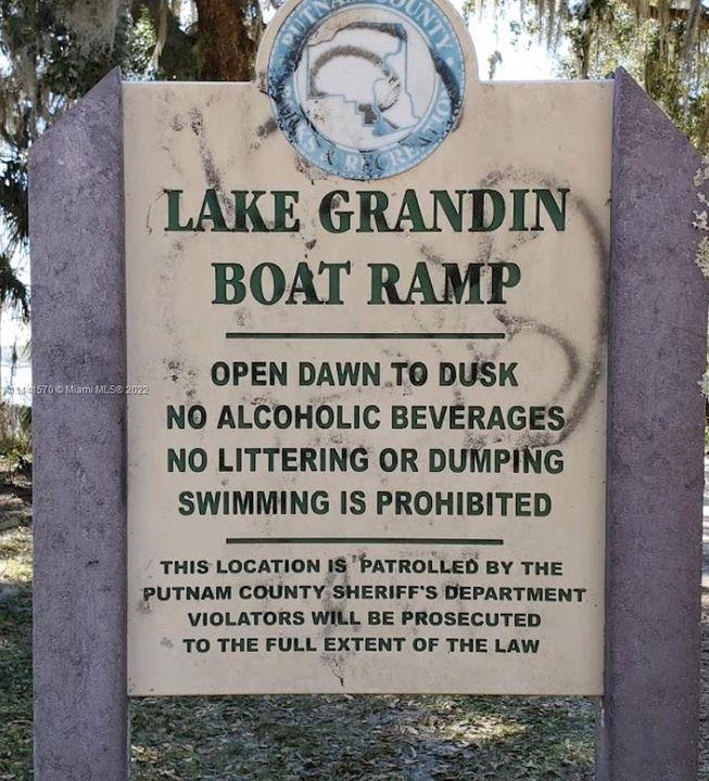 Image of Grandin Lake Posted Sign. Please contact for Credit.