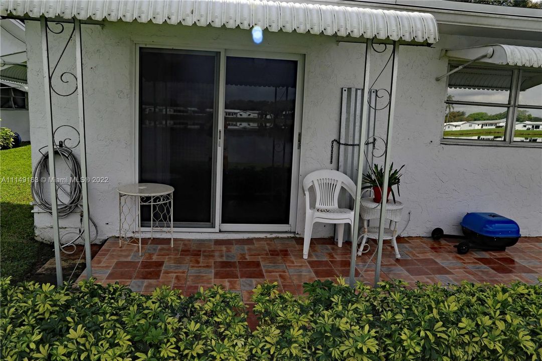 Back patio, impact sliding door