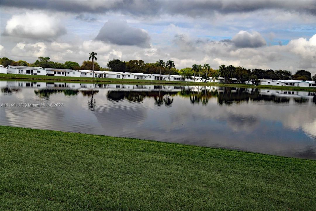 Lake view behind villa