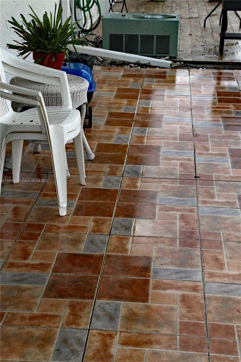 Custom tiled back patio