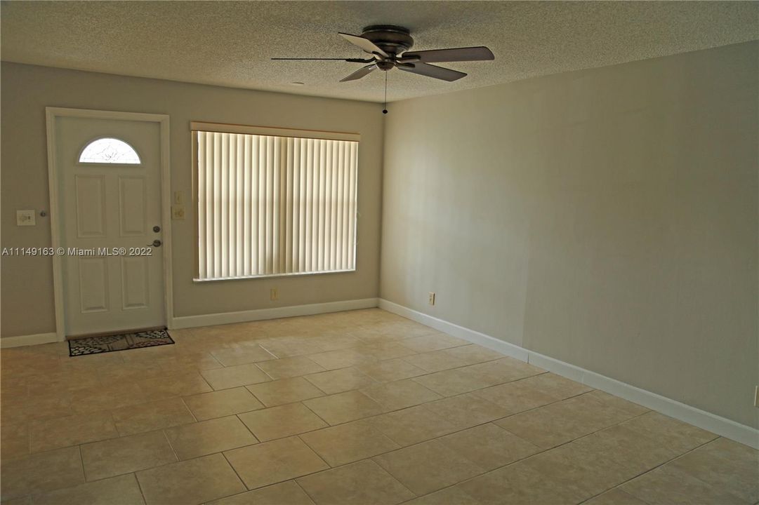 Living room entry, custom front door