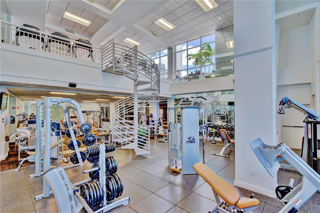 Stunning two story fitness center - One of the nicest in Miami!
