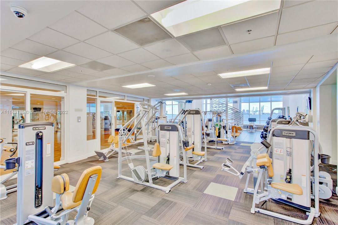 Stunning two story fitness center - One of the nicest in Miami!