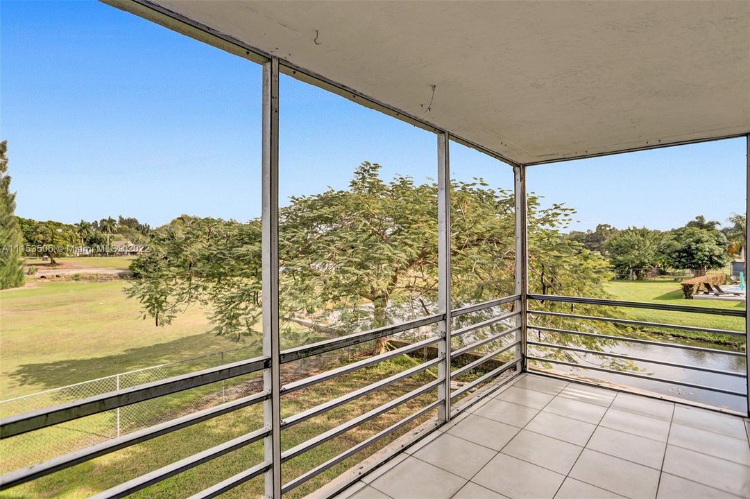 Beautiful screened patio overlooking golf course