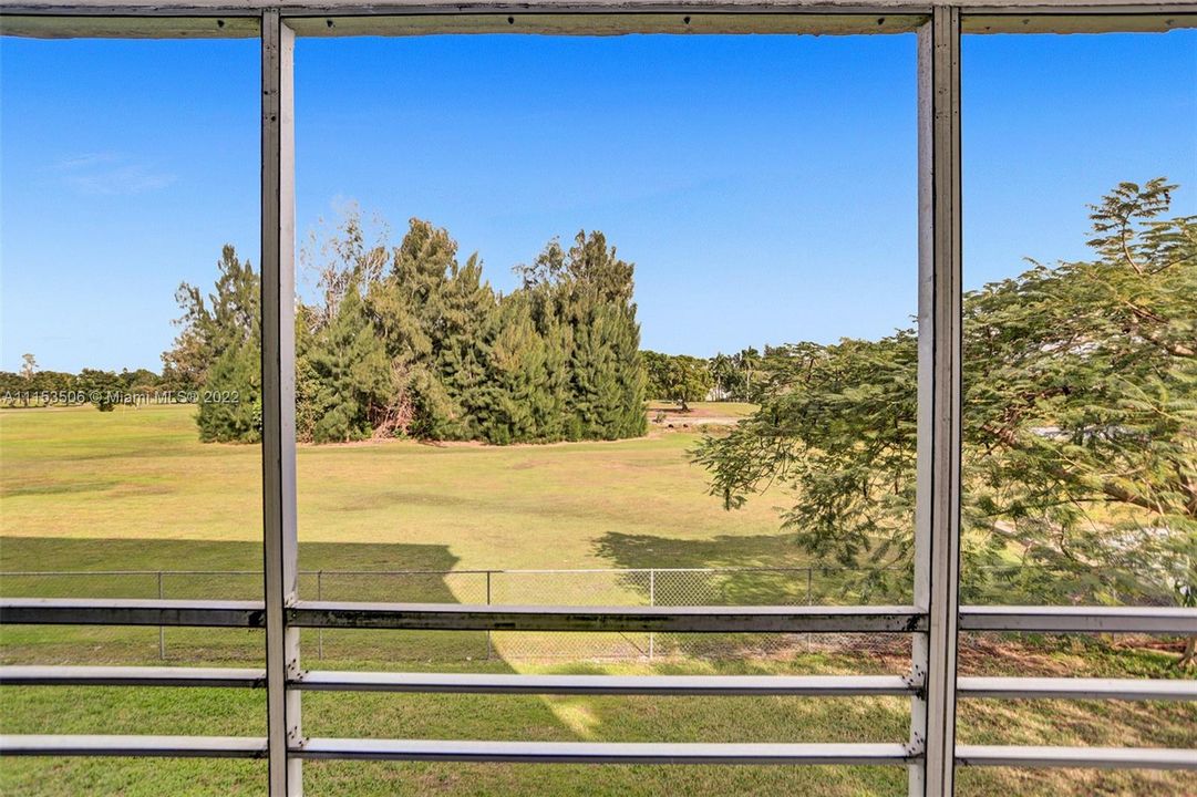 Beautiful screened patio overlooking golf course