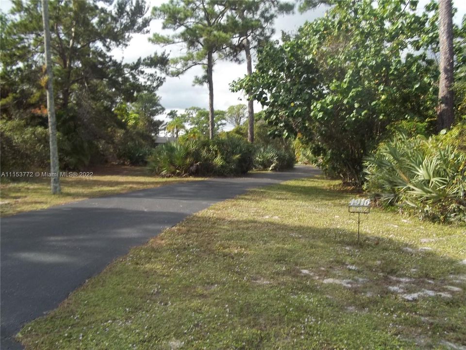 Long driveway, front view