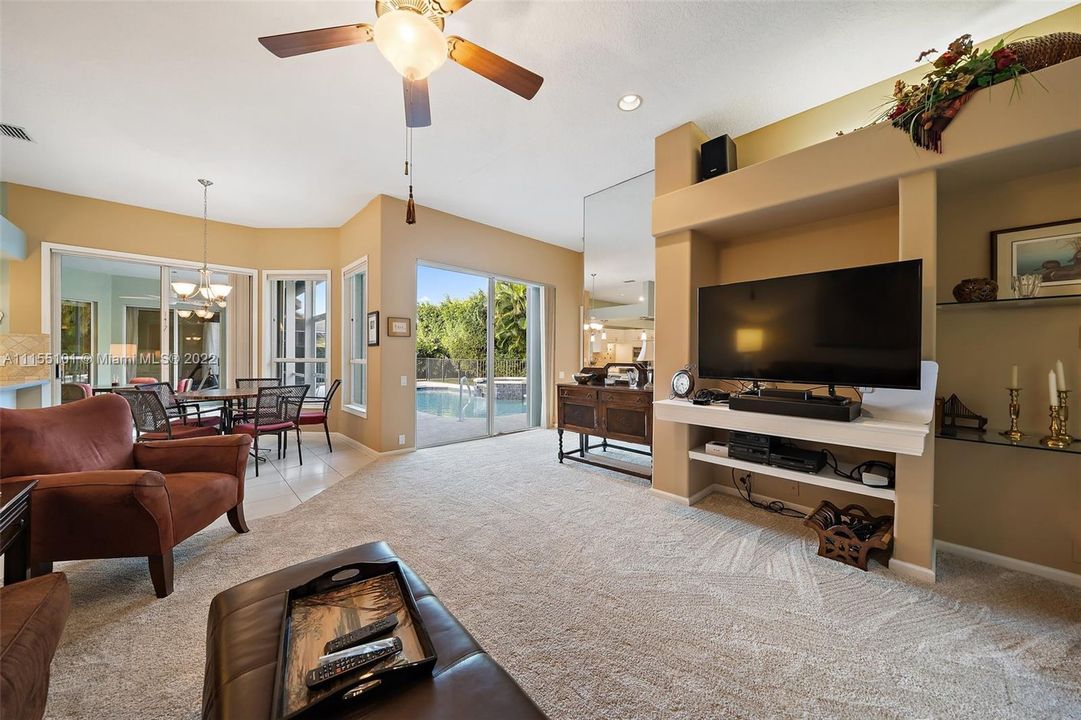 Family Room Overlooking Pool