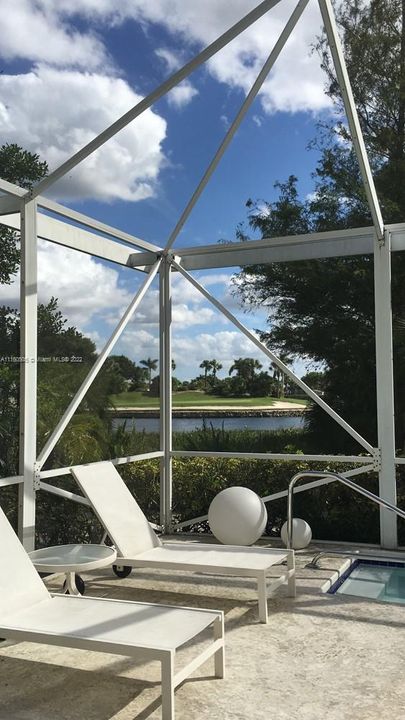 Screened in pool patio.