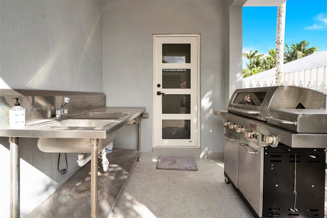 BBQ area with access to laundry room