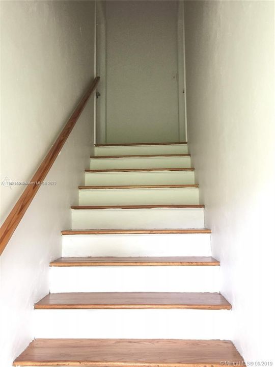 Back stairways leading from dining area to the garden.