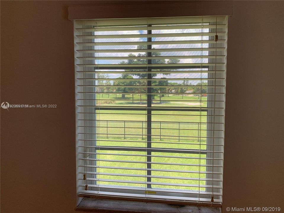 View from bedroom window to the golf course