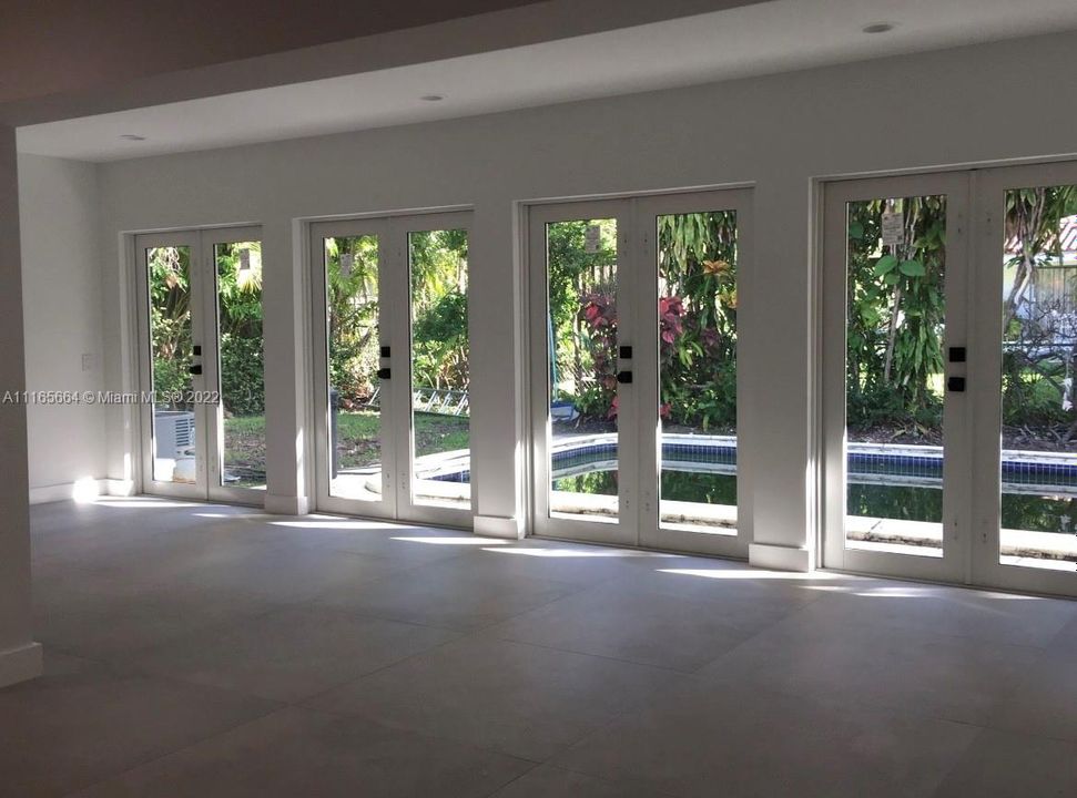 French Doors leading to "infinity" Pool
