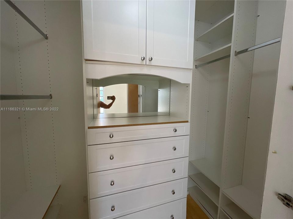 Most bedroms have walking closets.