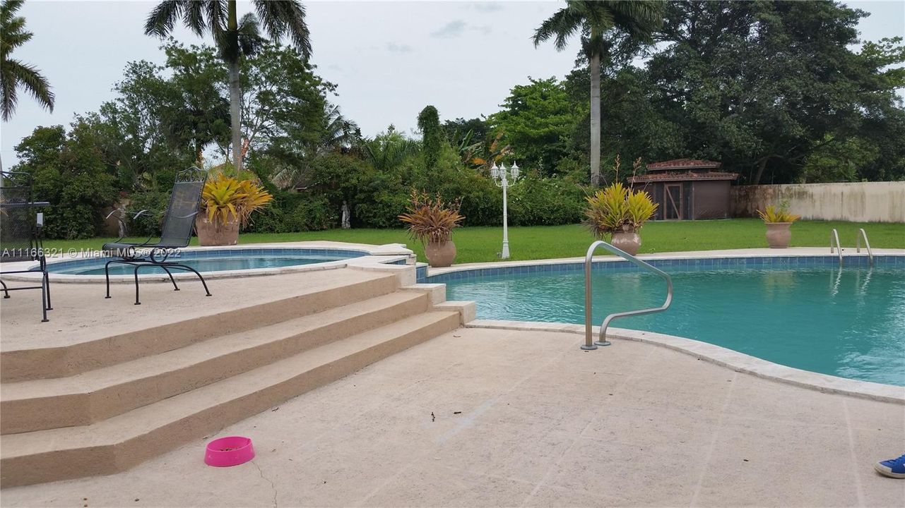 Pool with large jacuzzi