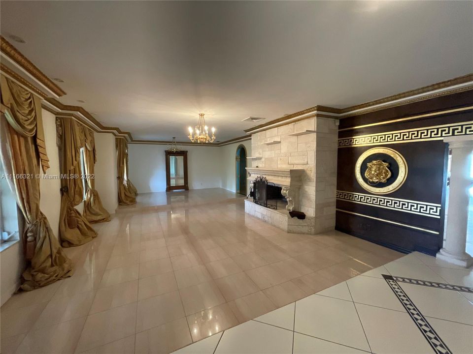 Formal Living Room with working chimney.
