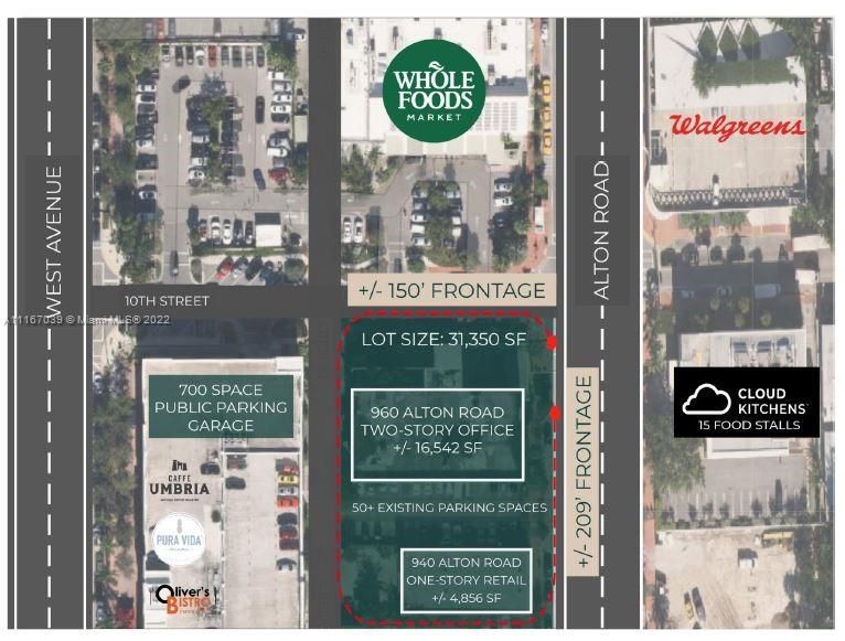 SITE MAP.  209' FRONTAGE ALTON ROAD.  150' FRONTAGE 10TH STREET.