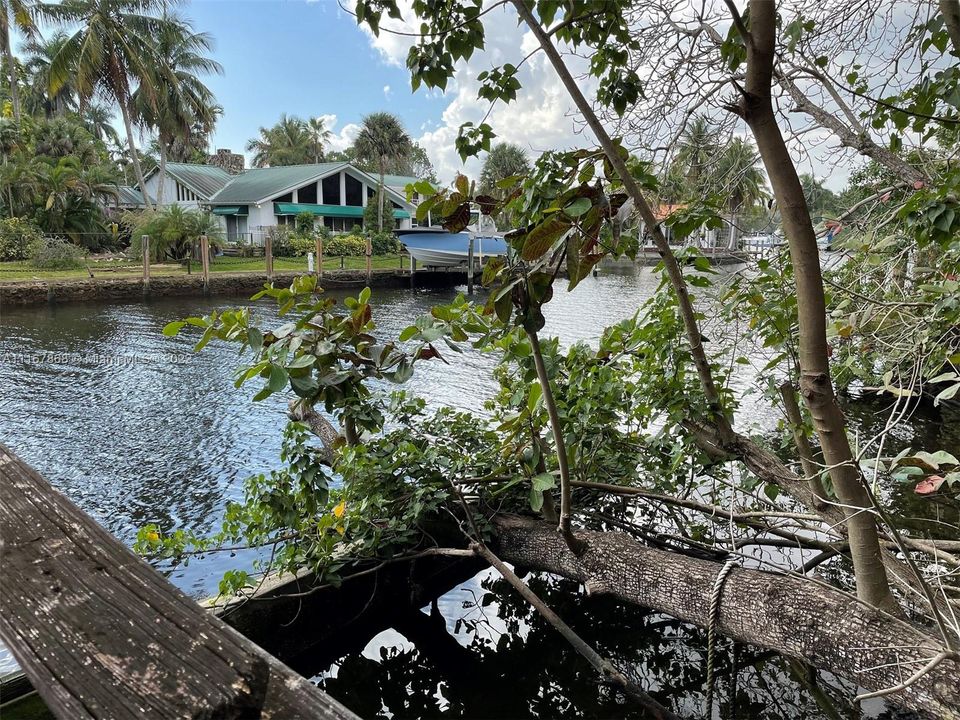 Gorgeous natural lot, with beautiful trees and tropical plants, on 150' on the North Fork of the New River. Deep Water with direct ocean access. No fixed bridges.