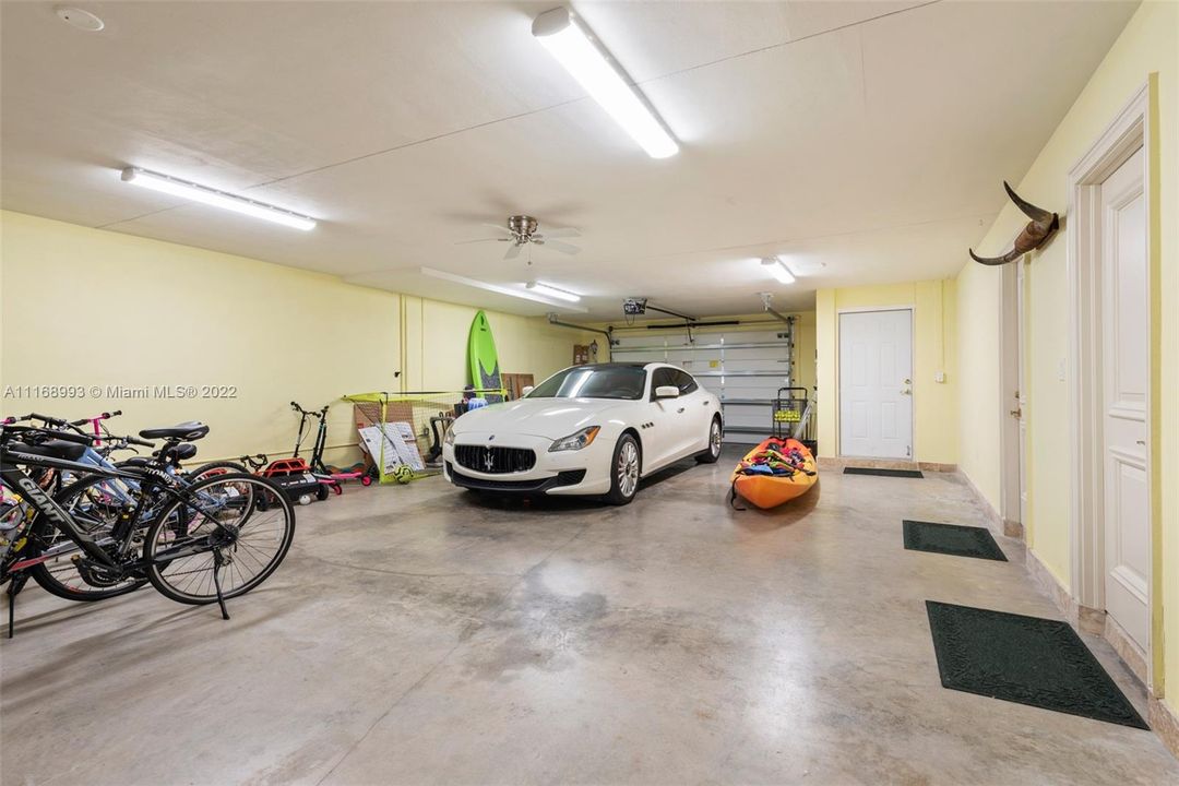 Roomy garage for all your toys,  with impact garage door with access to the gym and entry.