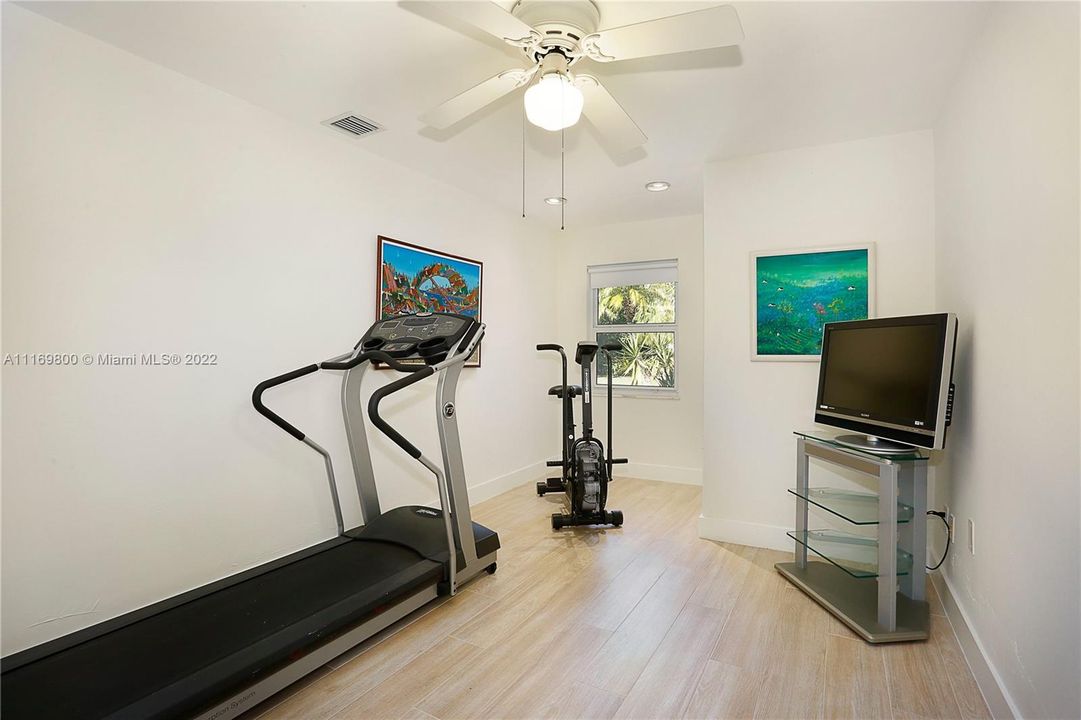 Bedroom currently used as exercise room.
