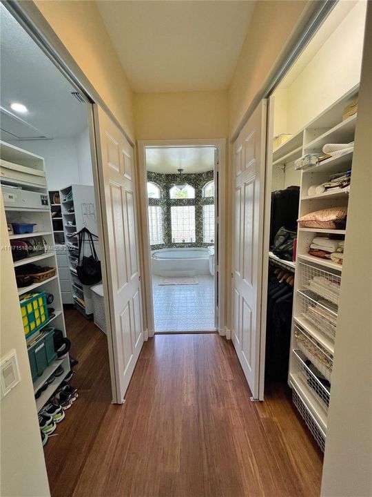 His-and-Hers walk in built-in closets