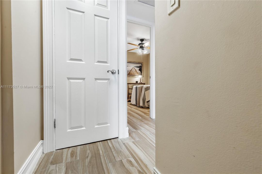 Hallways - note the modern doors and flooring/molding