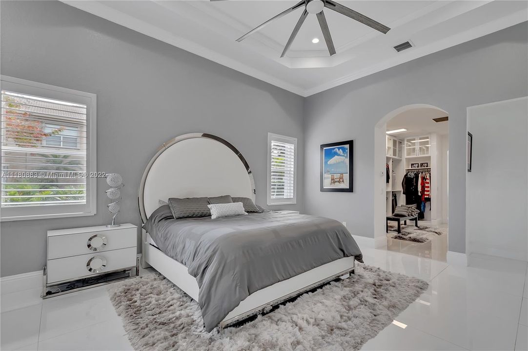 King Size Master Bedroom and entrance to Custom Open Closet!!