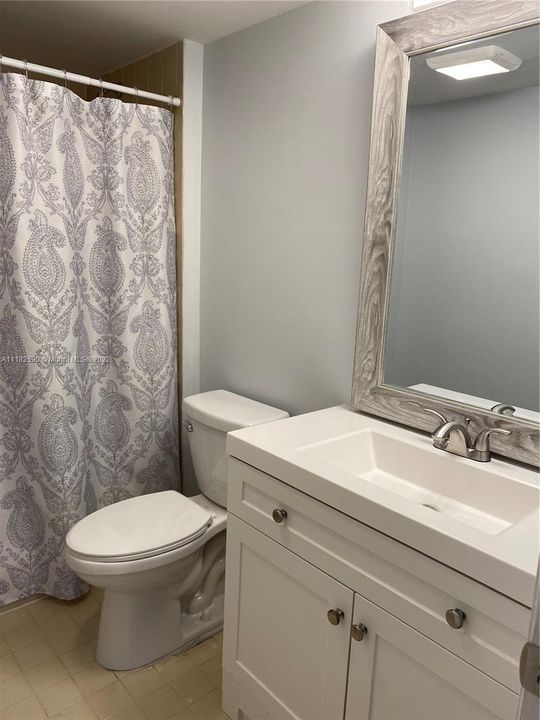 Master bathroom w/ brand new vanity, mirror & toilet