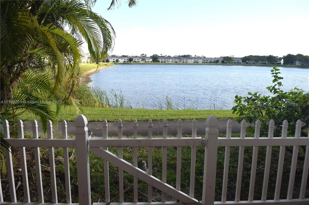 open/fenced porch with waterview