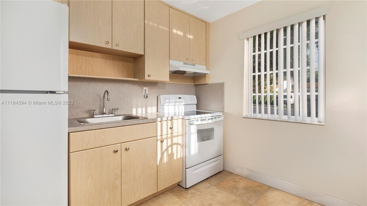 studio kitchen with full size appliances