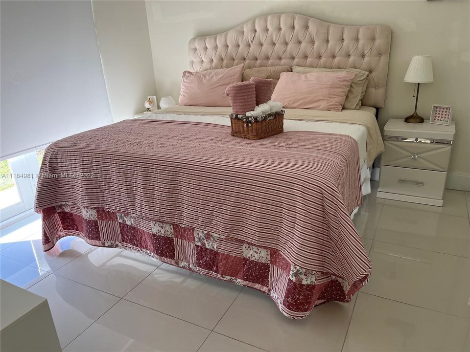 Pink master bedroom, downstairs
