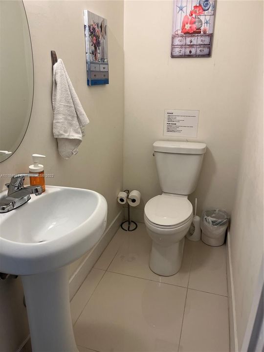 1/2 bathroom downstairs