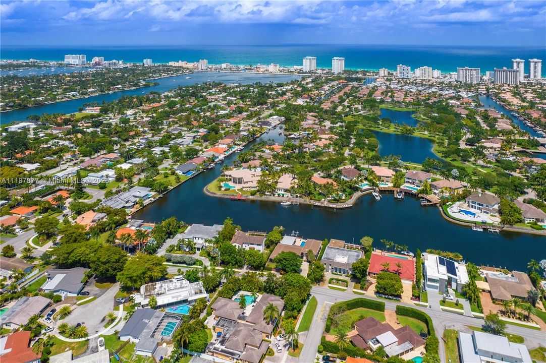 Wide lagoon network surrounding the home