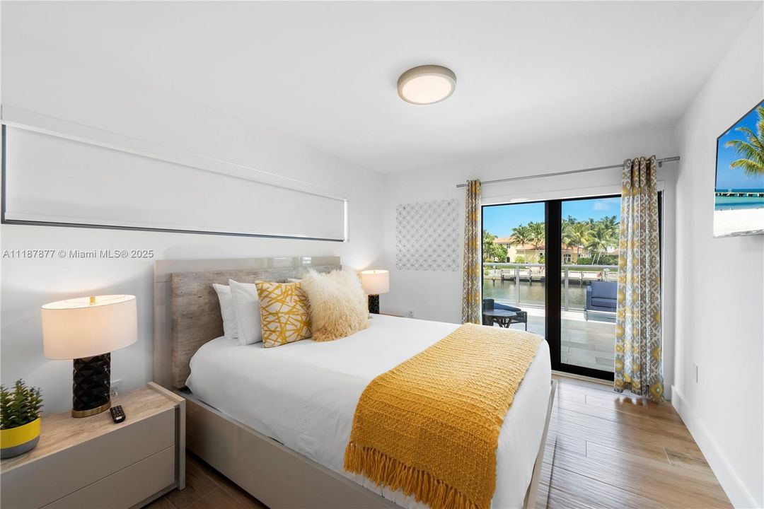 Sunny bedroom with terrace access