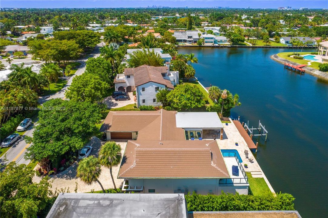 Home on the waterway from above