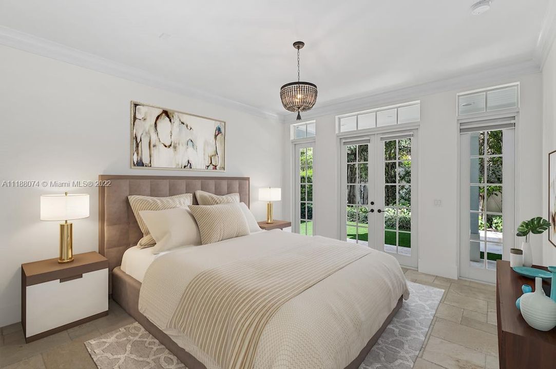 Virtually staged master bedroom