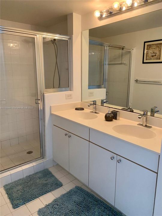 master bathroom with double sink