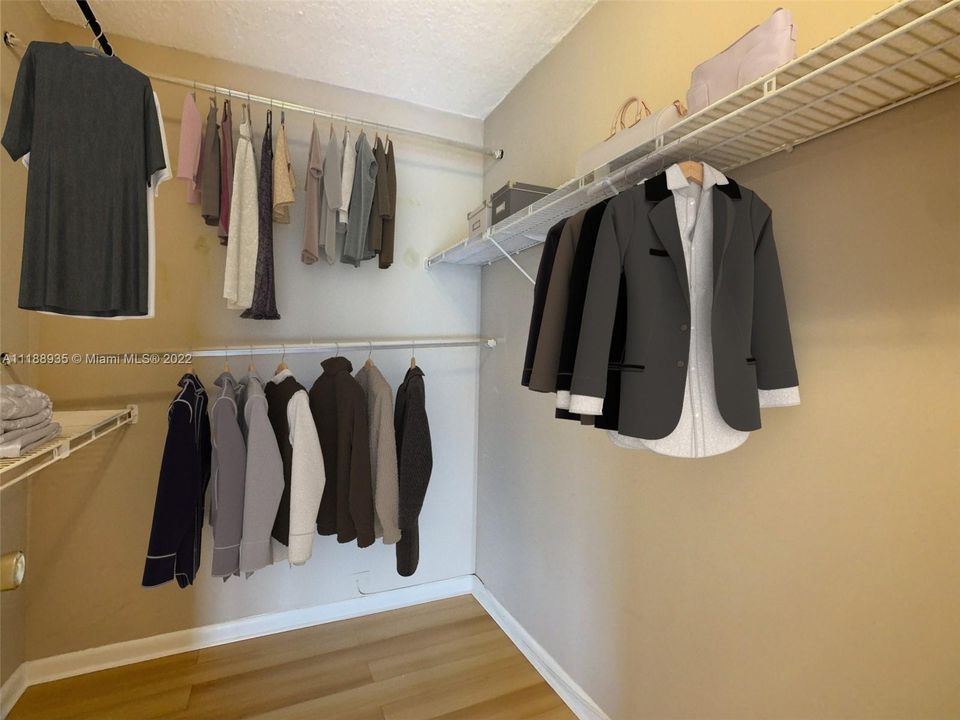 These walk-in closet with shelving, and more for combating clothing clutter