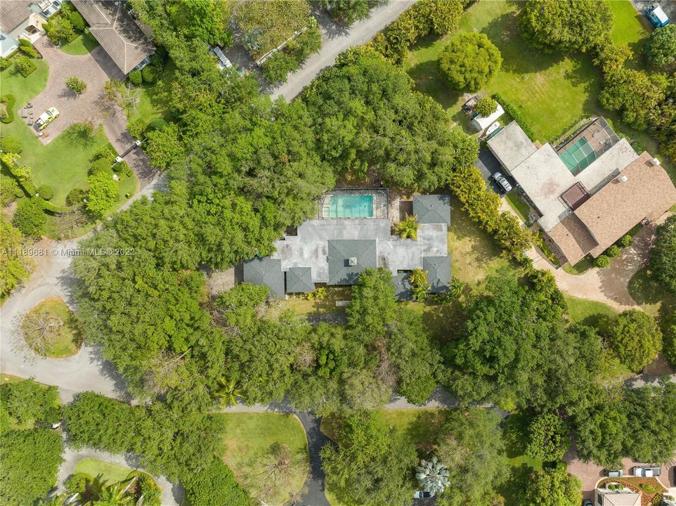 Overhead View of Home on 48,000+ sq. ft. lot