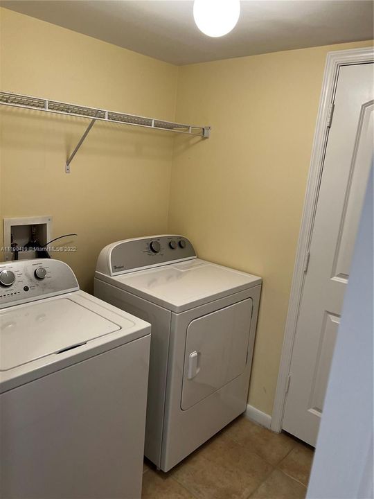 Full Size washer and dryer inside unit