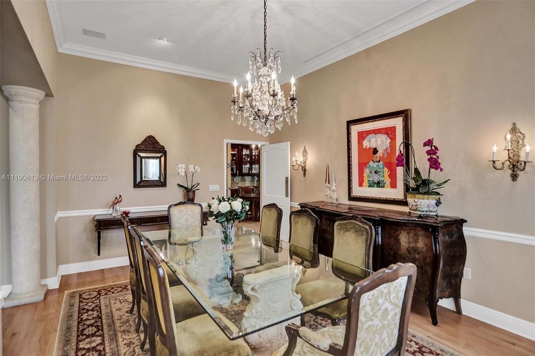 dining:  chandelier, sconces & affixed server in rear wall are excluded; see seller disclosures