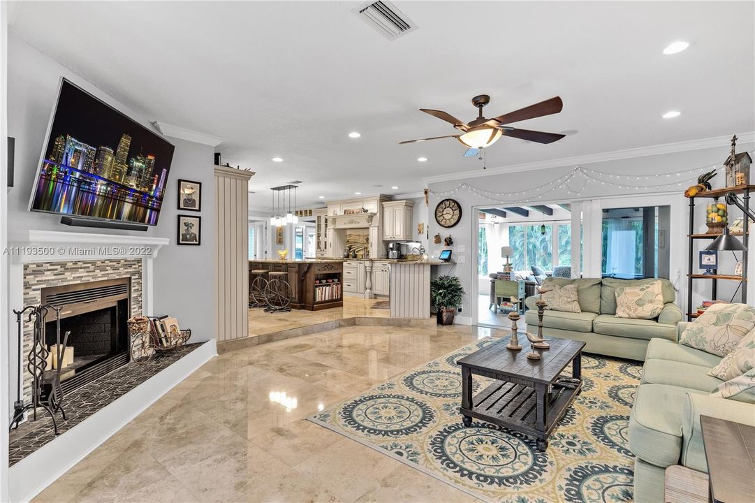 Living room and fire place