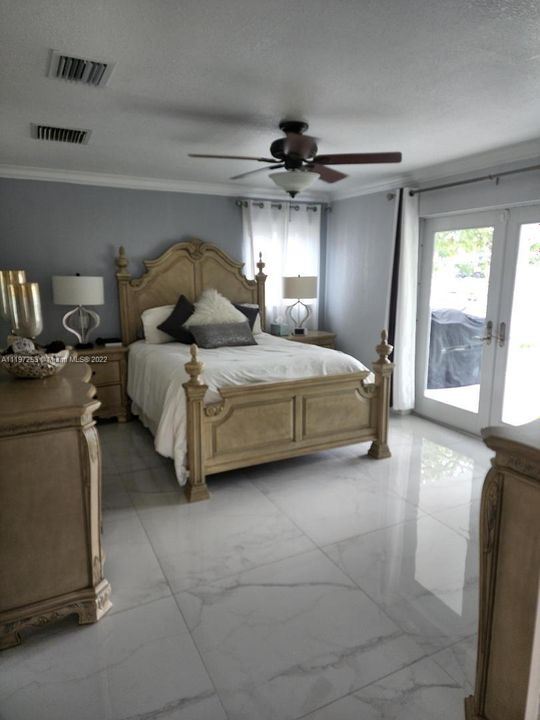 Primary bedroom with water view