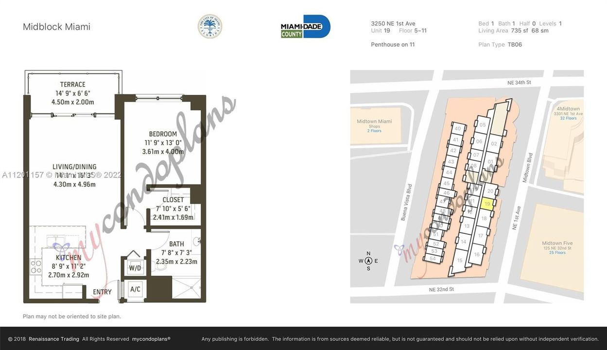 Недавно арендовано: $3,400 (1 спален, 1 ванн, 736 Квадратных фут)