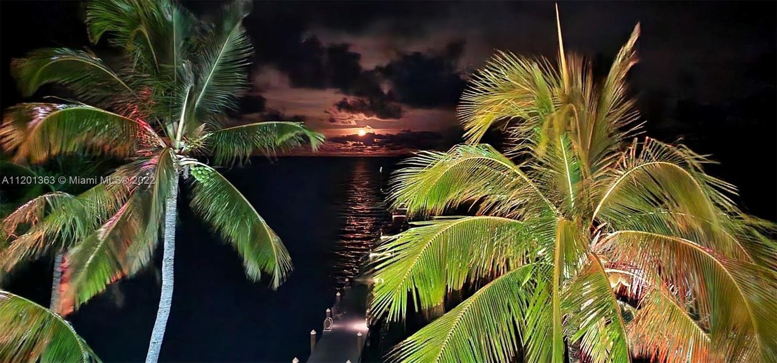 Moonrise view from living room